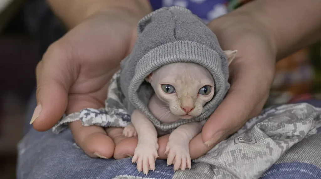 Un chaton nu d'un refuge avait constamment froid : ses sauveteurs ont trouvé une adorable solution