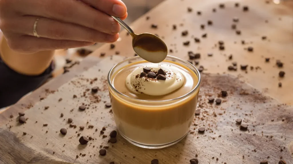 J’ai troqué les flans et mousses du commerce pour cette crème dessert au café maison : onctueuse, sans œufs et très facile à préparer !