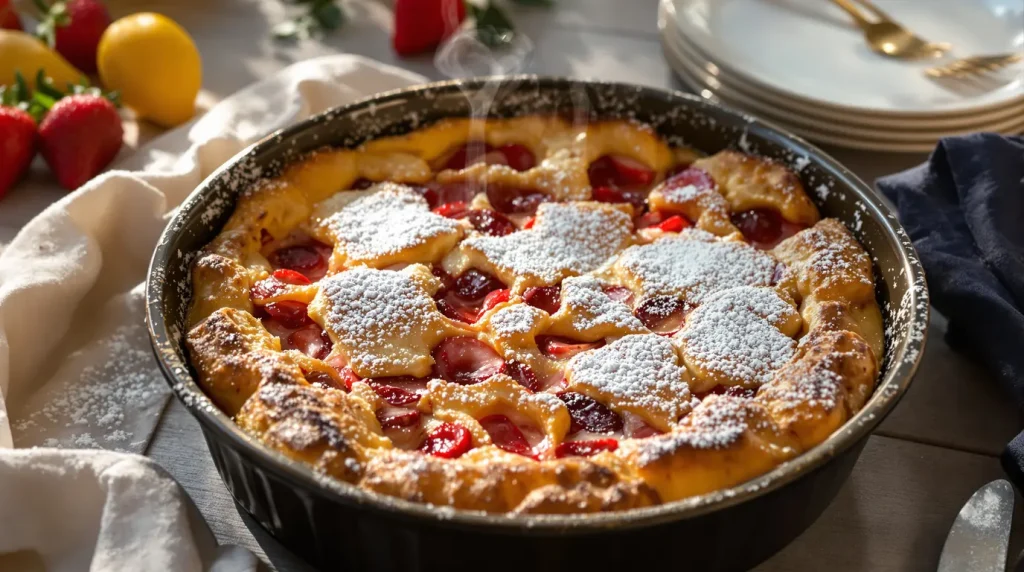 « Plus personne ne veut retourner à la version aux cerises » : mon clafoutis fraise-rhubarbe qui fait fondre les gourmands