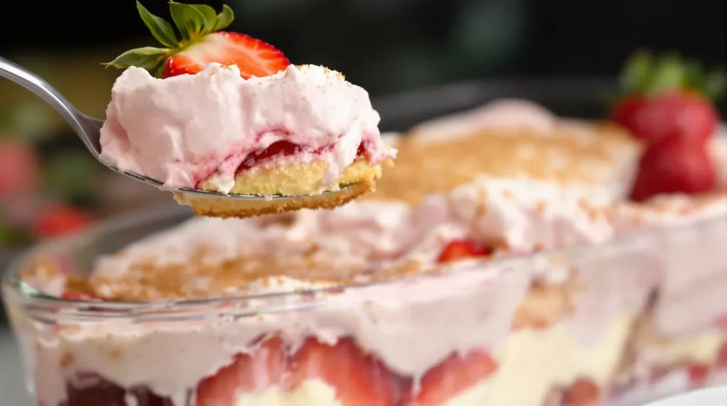 Tiramisu crémeux aux fraises